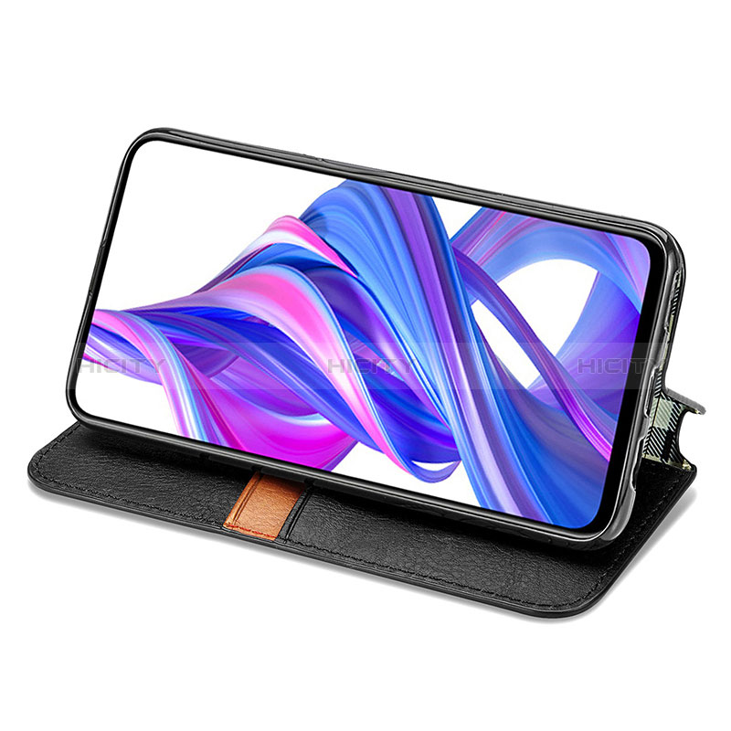 Funda de Cuero Cartera con Soporte Carcasa S01D para Huawei Y9 Prime (2019)