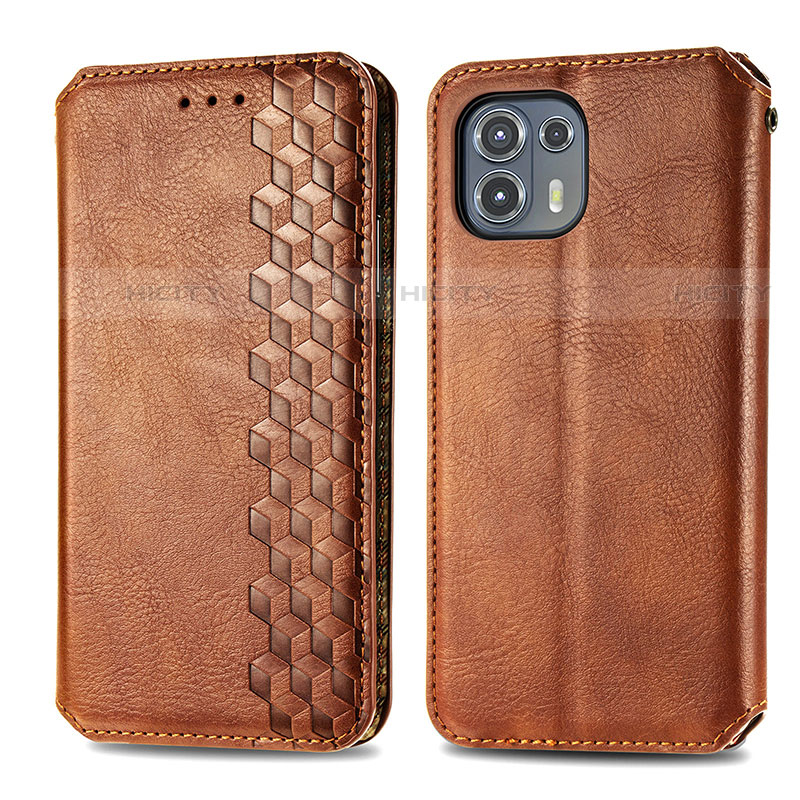 Funda de Cuero Cartera con Soporte Carcasa S01D para Motorola Moto Edge 20 Lite 5G Marron