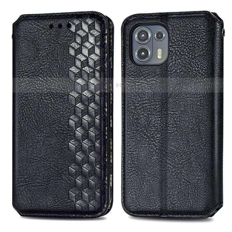 Funda de Cuero Cartera con Soporte Carcasa S01D para Motorola Moto Edge 20 Lite 5G Negro