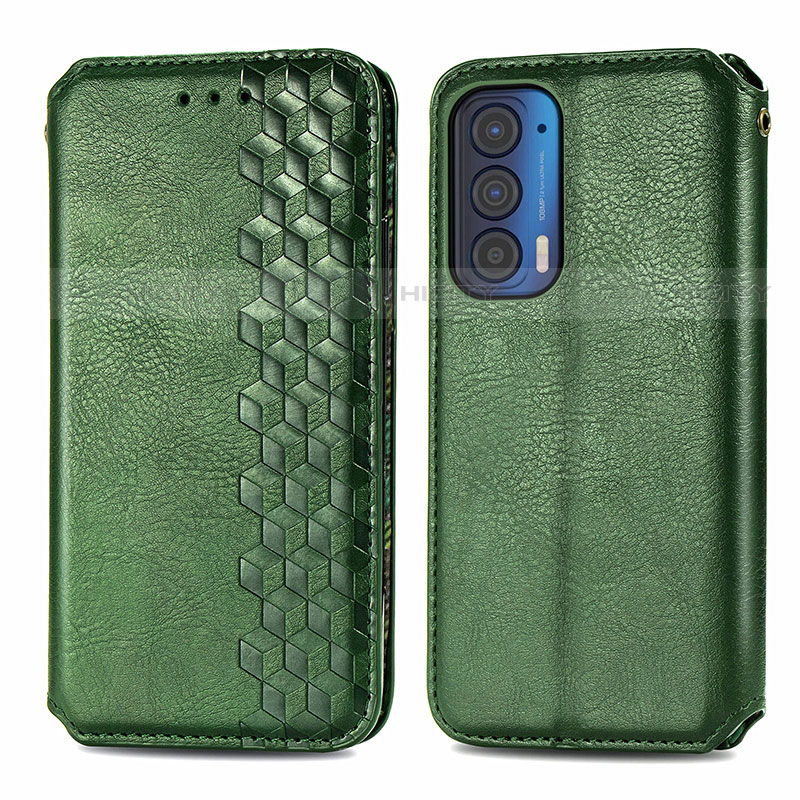 Funda de Cuero Cartera con Soporte Carcasa S01D para Motorola Moto Edge (2021) 5G Verde