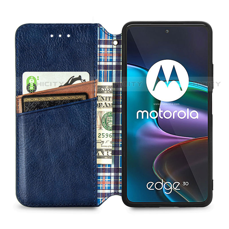 Funda de Cuero Cartera con Soporte Carcasa S01D para Motorola Moto Edge 30 5G