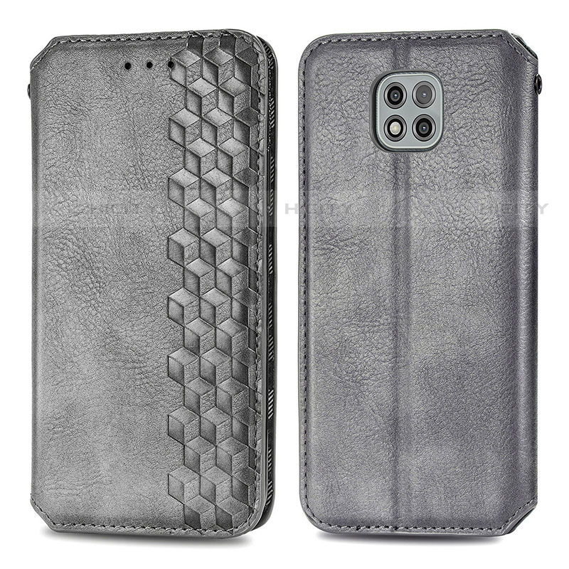 Funda de Cuero Cartera con Soporte Carcasa S01D para Motorola Moto G Power (2021) Gris