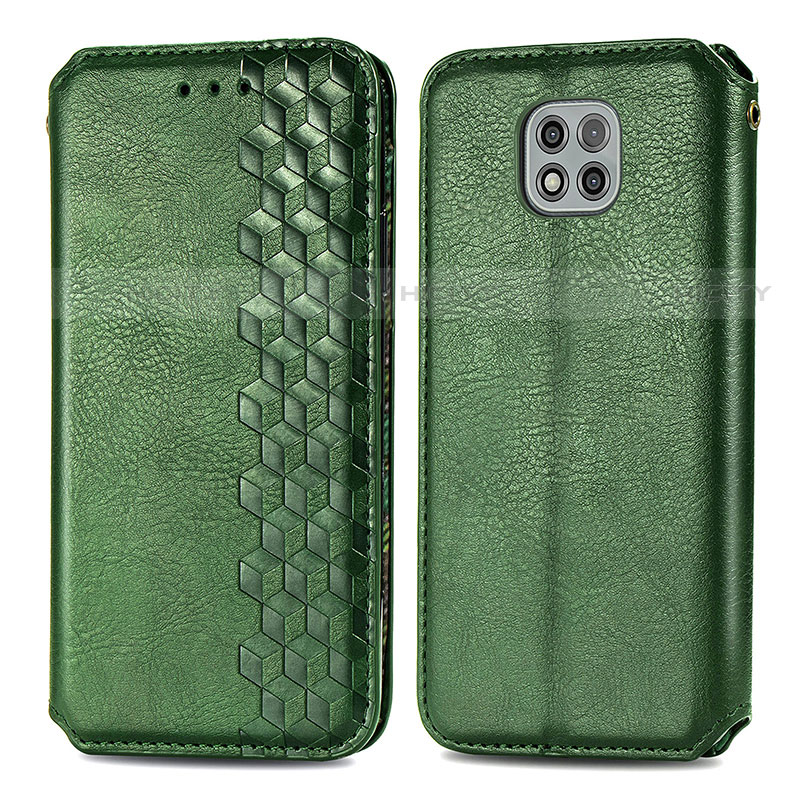 Funda de Cuero Cartera con Soporte Carcasa S01D para Motorola Moto G Power (2021) Verde