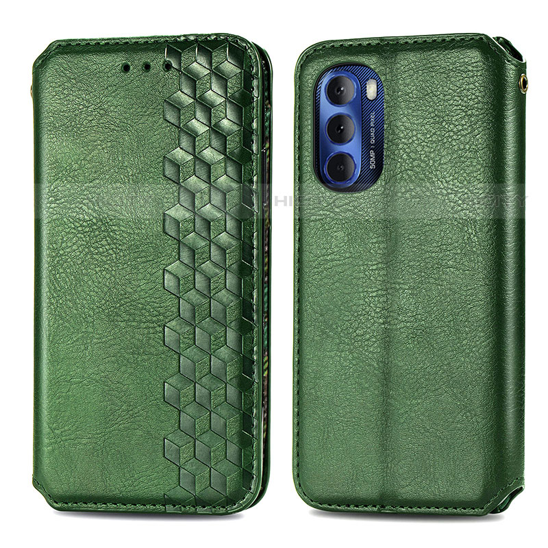 Funda de Cuero Cartera con Soporte Carcasa S01D para Motorola Moto G Stylus (2022) 5G Verde