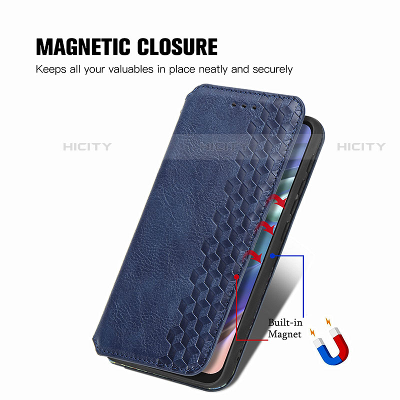 Funda de Cuero Cartera con Soporte Carcasa S01D para Motorola Moto G10 Power