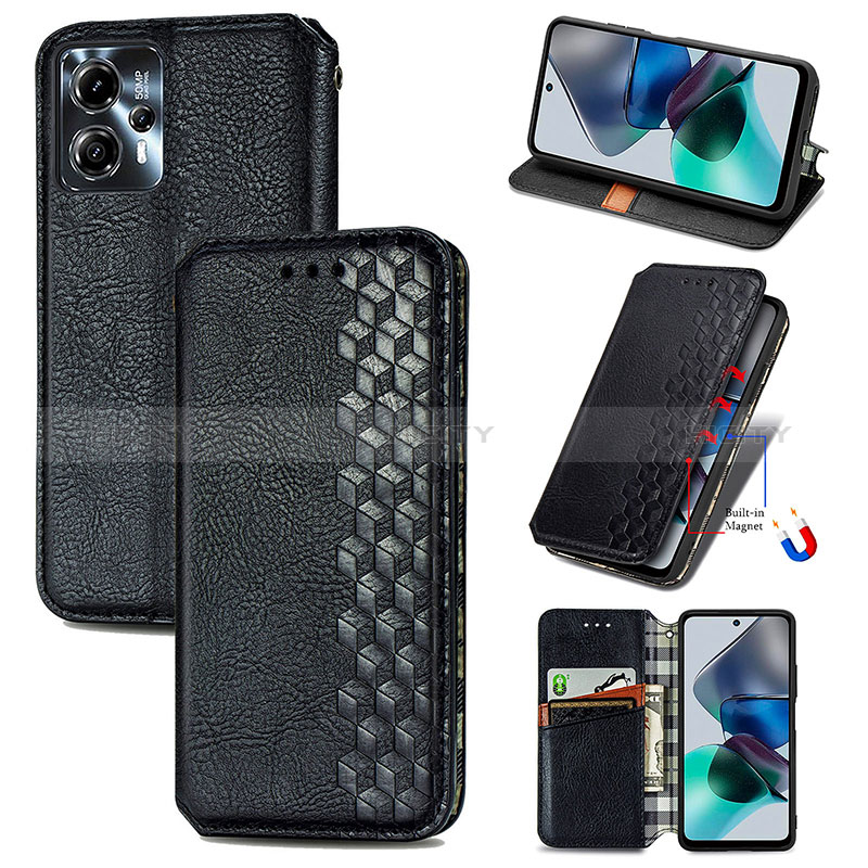 Funda de Cuero Cartera con Soporte Carcasa S01D para Motorola Moto G13