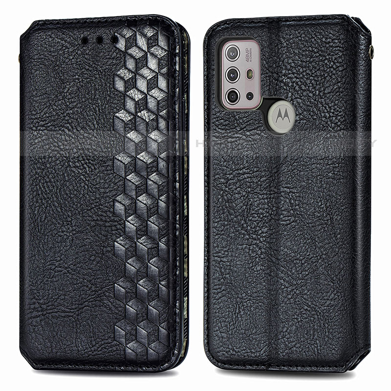 Funda de Cuero Cartera con Soporte Carcasa S01D para Motorola Moto G20 Negro