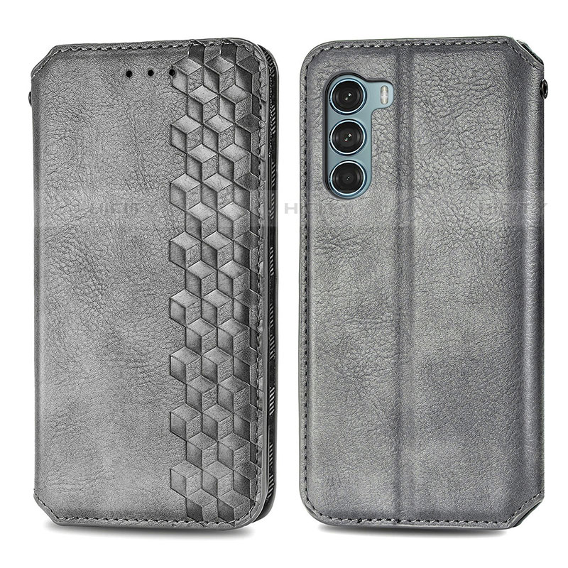 Funda de Cuero Cartera con Soporte Carcasa S01D para Motorola Moto G200 5G Gris