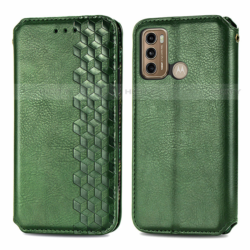 Funda de Cuero Cartera con Soporte Carcasa S01D para Motorola Moto G40 Fusion Verde