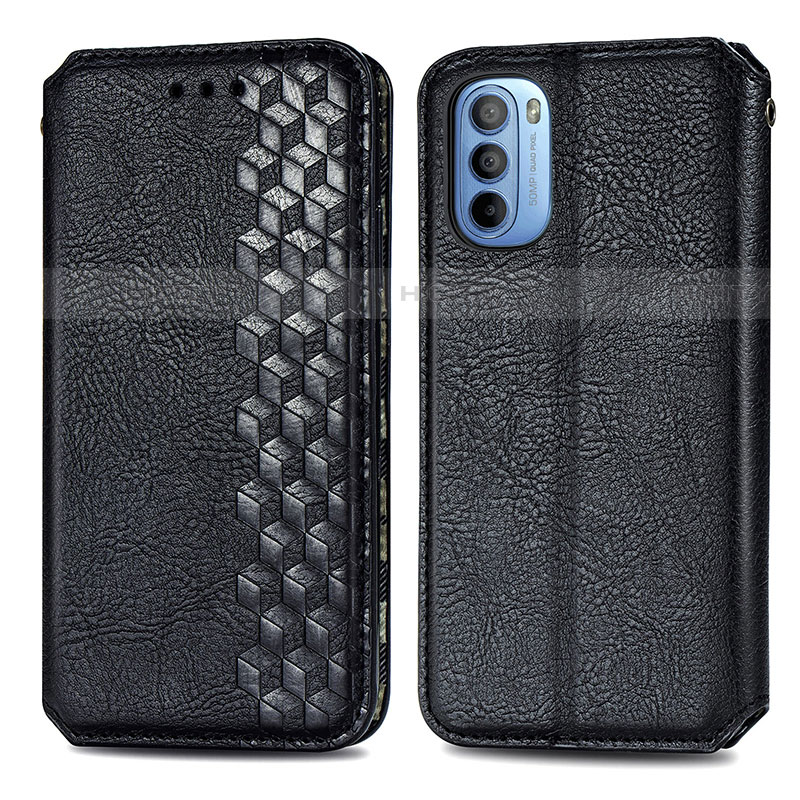 Funda de Cuero Cartera con Soporte Carcasa S01D para Motorola Moto G41 Negro