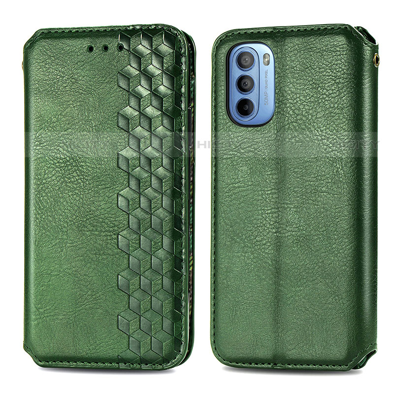 Funda de Cuero Cartera con Soporte Carcasa S01D para Motorola Moto G41 Verde