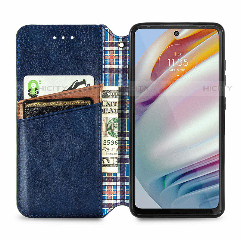 Funda de Cuero Cartera con Soporte Carcasa S01D para Motorola Moto G60