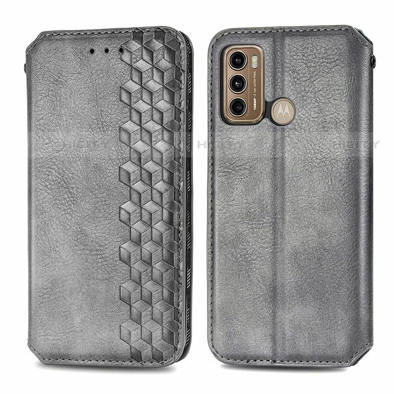 Funda de Cuero Cartera con Soporte Carcasa S01D para Motorola Moto G60 Gris