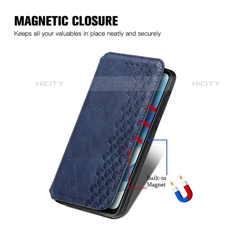 Funda de Cuero Cartera con Soporte Carcasa S01D para Motorola Moto G60s