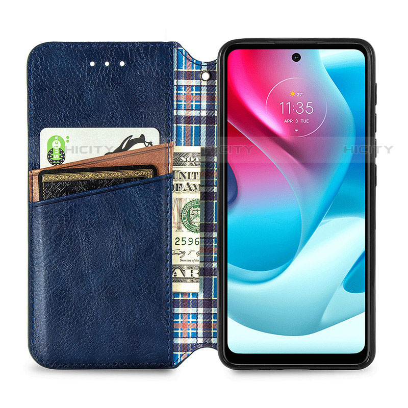 Funda de Cuero Cartera con Soporte Carcasa S01D para Motorola Moto G60s