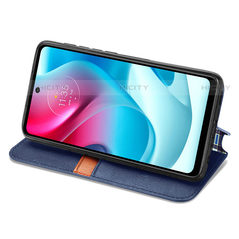 Funda de Cuero Cartera con Soporte Carcasa S01D para Motorola Moto G60s