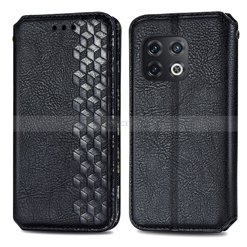 Funda de Cuero Cartera con Soporte Carcasa S01D para OnePlus 10 Pro 5G Negro