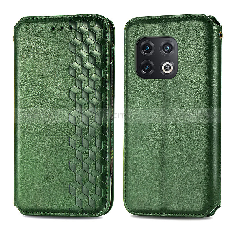 Funda de Cuero Cartera con Soporte Carcasa S01D para OnePlus 10 Pro 5G Verde