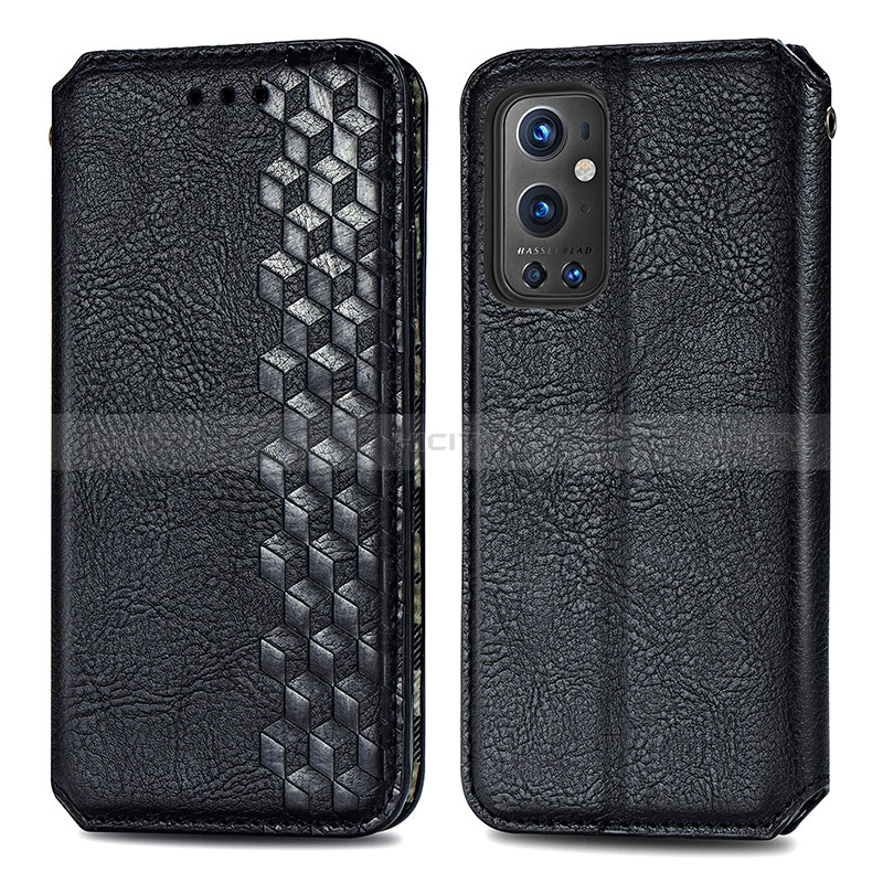 Funda de Cuero Cartera con Soporte Carcasa S01D para OnePlus 9 Pro 5G Negro