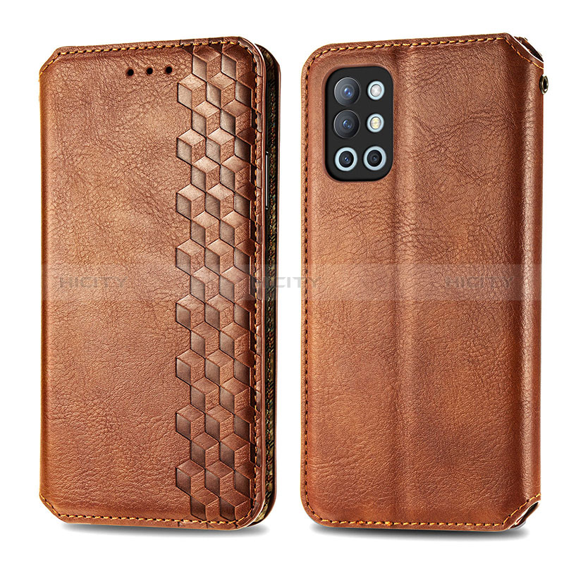 Funda de Cuero Cartera con Soporte Carcasa S01D para OnePlus 9R 5G Marron