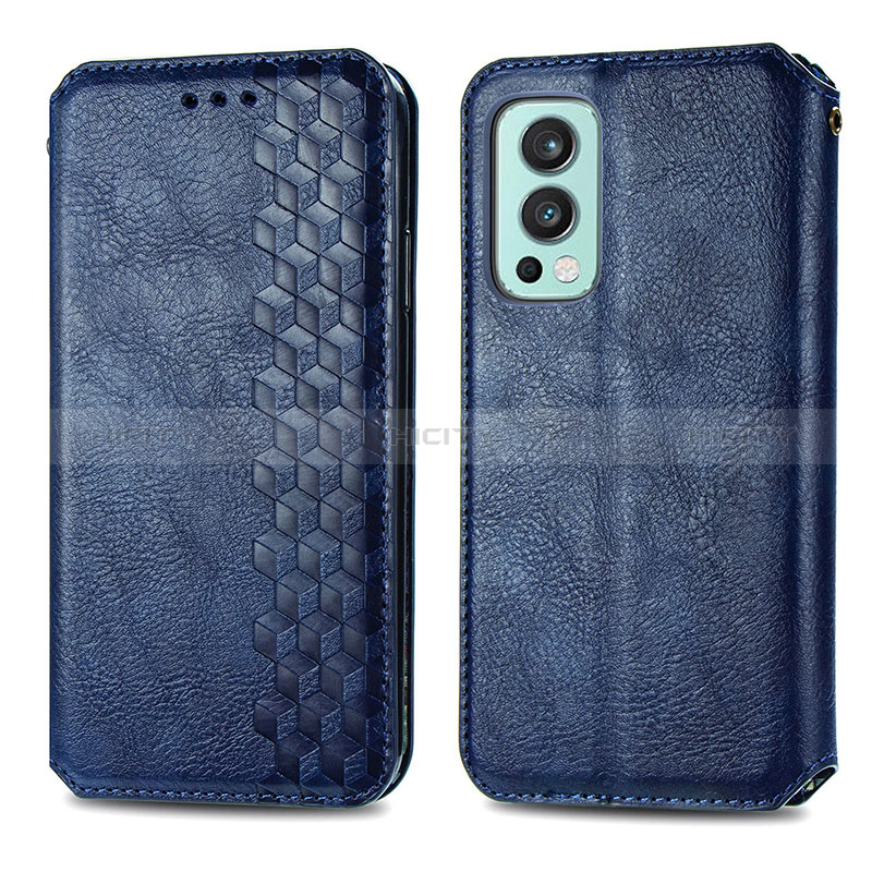 Funda de Cuero Cartera con Soporte Carcasa S01D para OnePlus Nord 2 5G Azul