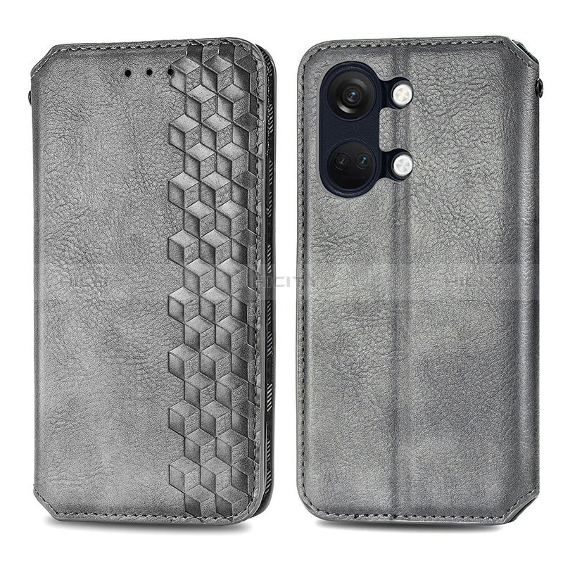 Funda de Cuero Cartera con Soporte Carcasa S01D para OnePlus Nord 3 5G Gris