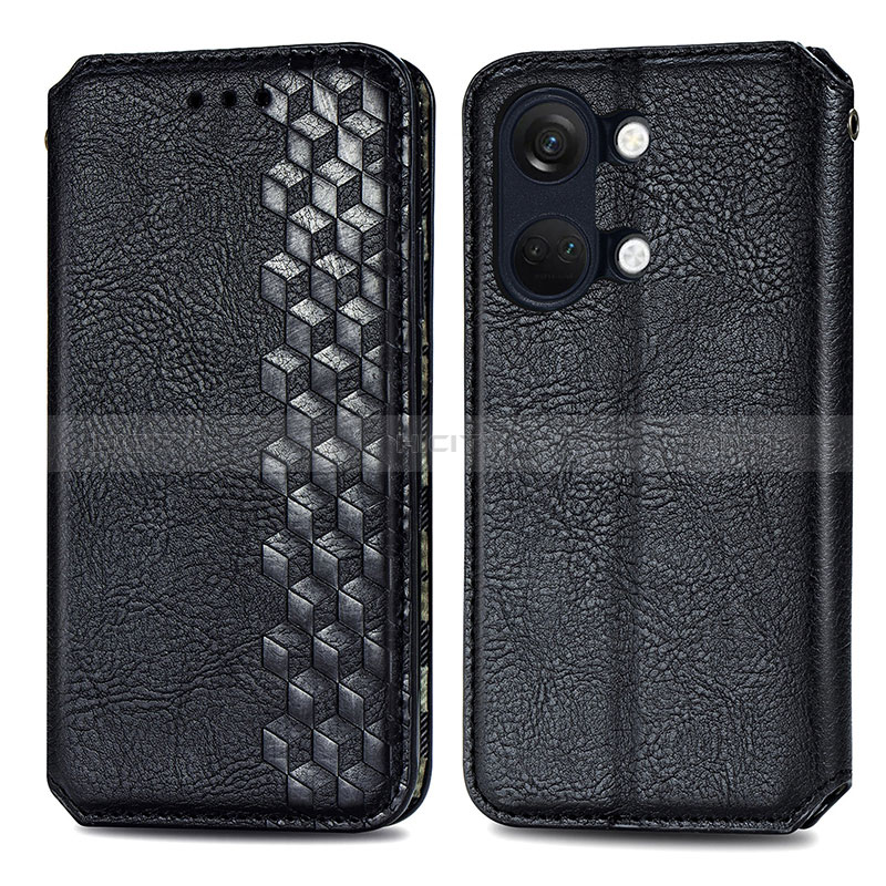 Funda de Cuero Cartera con Soporte Carcasa S01D para OnePlus Nord 3 5G Negro