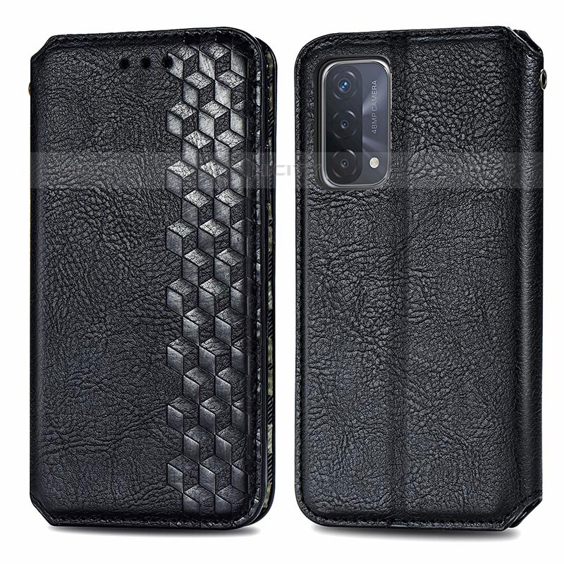 Funda de Cuero Cartera con Soporte Carcasa S01D para OnePlus Nord N200 5G Negro