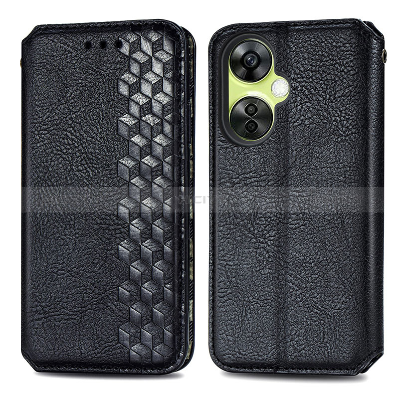 Funda de Cuero Cartera con Soporte Carcasa S01D para OnePlus Nord N30 5G Negro