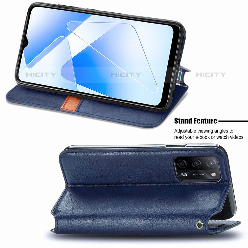 Funda de Cuero Cartera con Soporte Carcasa S01D para Oppo A53s 5G