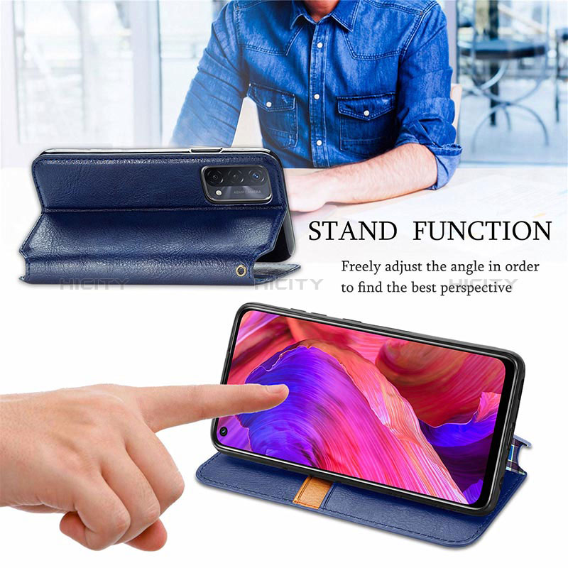 Funda de Cuero Cartera con Soporte Carcasa S01D para Oppo A54 5G