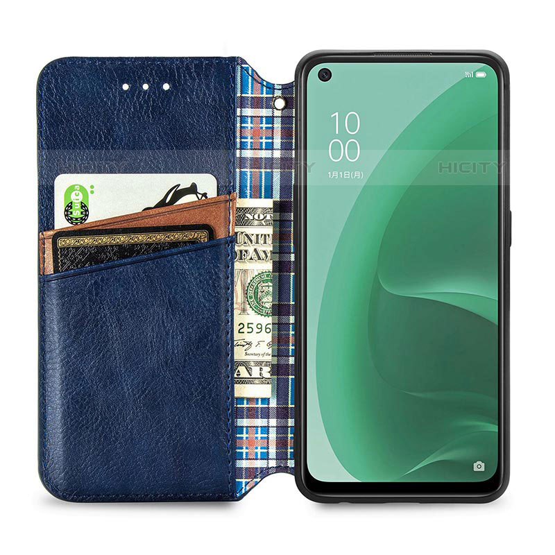 Funda de Cuero Cartera con Soporte Carcasa S01D para Oppo A55S 5G