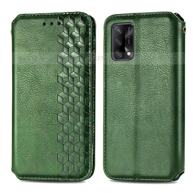 Funda de Cuero Cartera con Soporte Carcasa S01D para Oppo A74 4G Verde