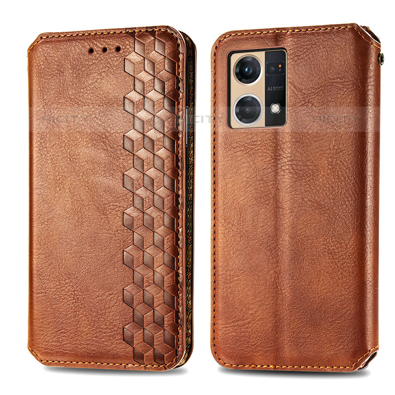 Funda de Cuero Cartera con Soporte Carcasa S01D para Oppo F21 Pro 4G