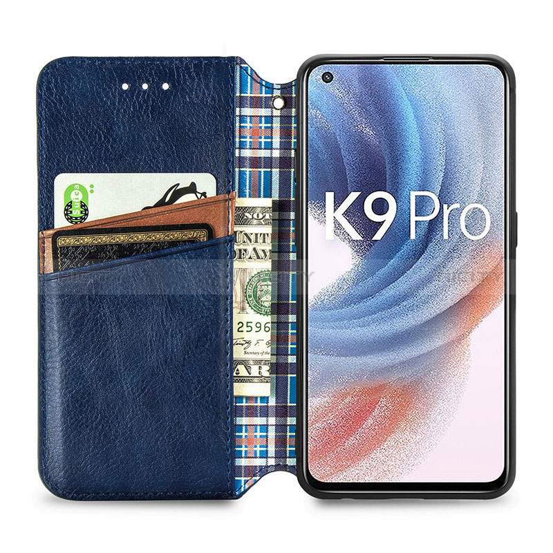 Funda de Cuero Cartera con Soporte Carcasa S01D para Oppo K9 Pro 5G