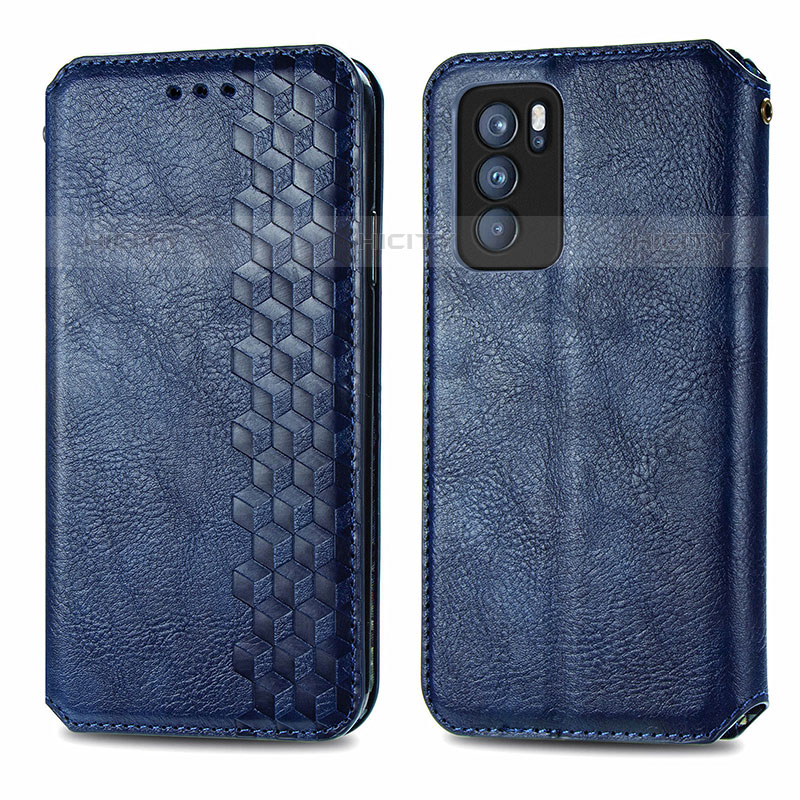 Funda de Cuero Cartera con Soporte Carcasa S01D para Oppo Reno6 Pro 5G India