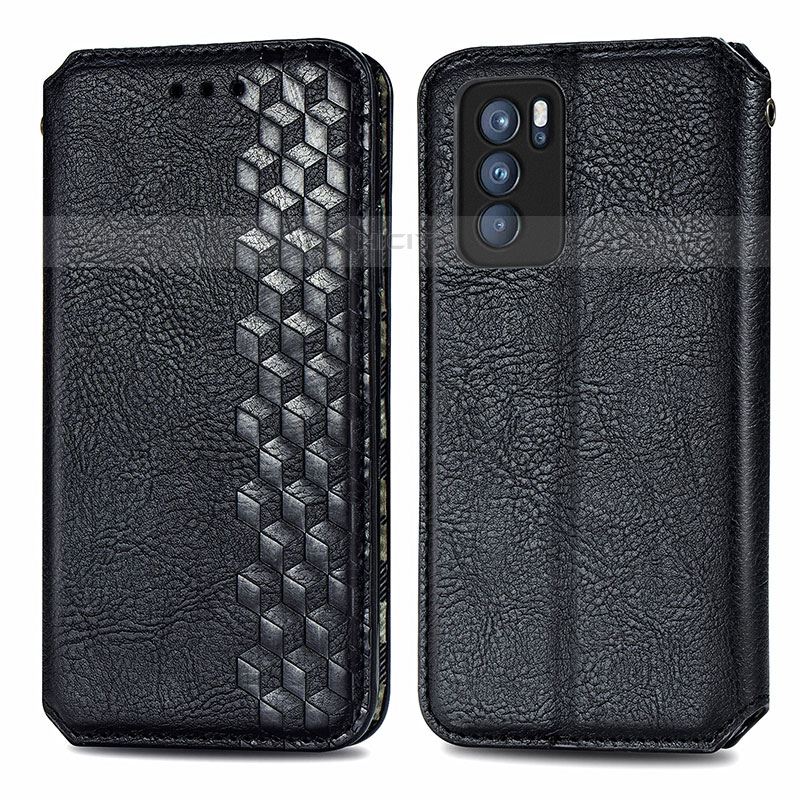 Funda de Cuero Cartera con Soporte Carcasa S01D para Oppo Reno6 Pro 5G India