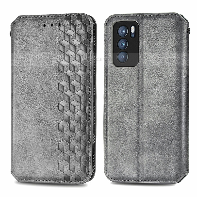 Funda de Cuero Cartera con Soporte Carcasa S01D para Oppo Reno6 Pro 5G India