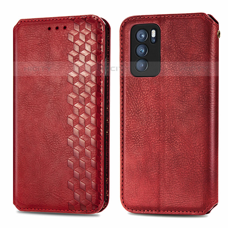 Funda de Cuero Cartera con Soporte Carcasa S01D para Oppo Reno6 Pro 5G India