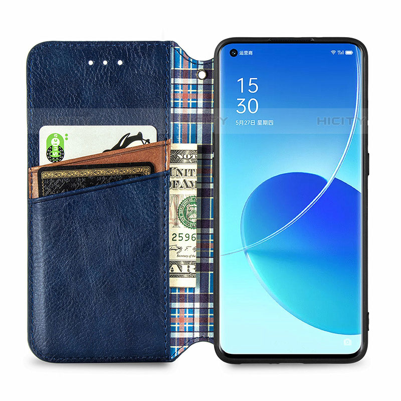 Funda de Cuero Cartera con Soporte Carcasa S01D para Oppo Reno6 Pro 5G India