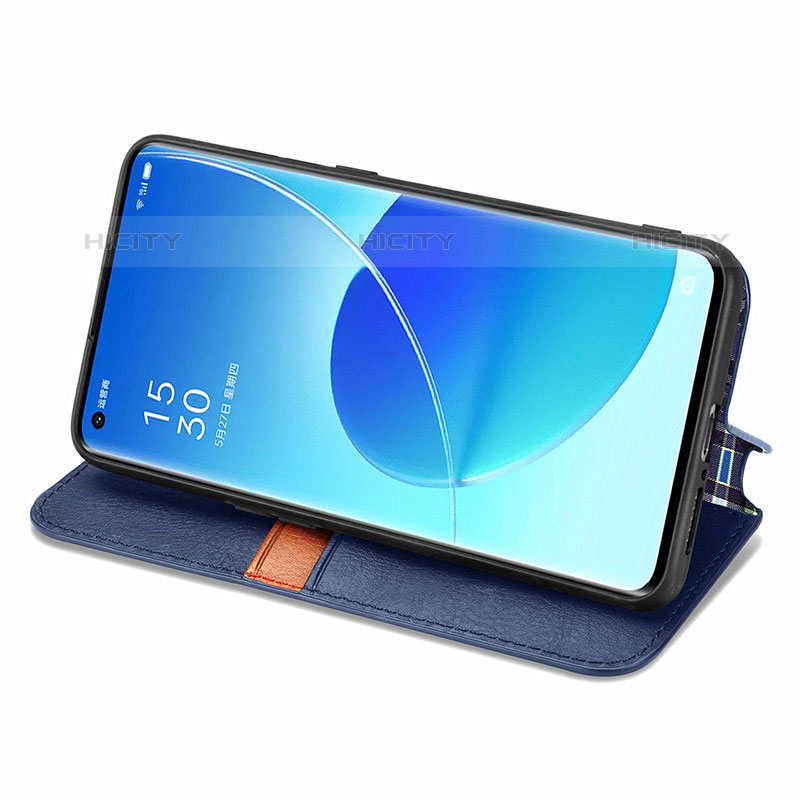 Funda de Cuero Cartera con Soporte Carcasa S01D para Oppo Reno6 Pro 5G India