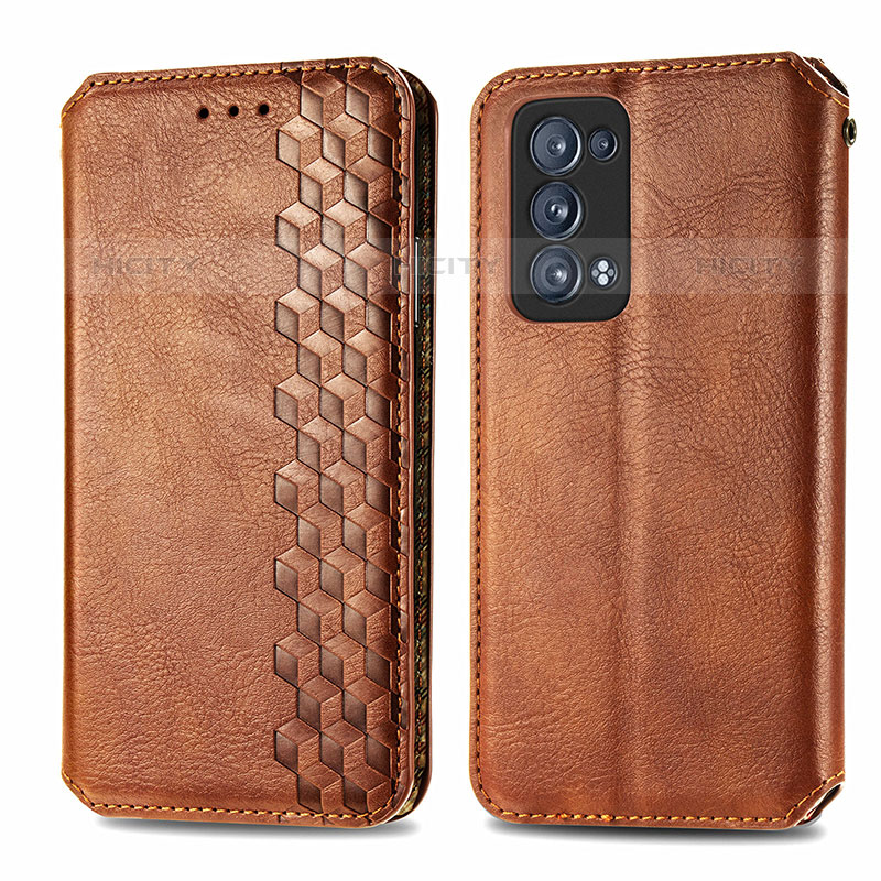 Funda de Cuero Cartera con Soporte Carcasa S01D para Oppo Reno6 Pro+ Plus 5G