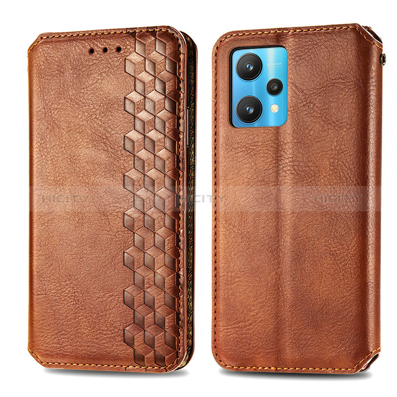 Funda de Cuero Cartera con Soporte Carcasa S01D para Realme 9 Pro+ Plus 5G Marron