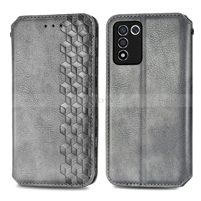 Funda de Cuero Cartera con Soporte Carcasa S01D para Realme 9 SE 5G Gris