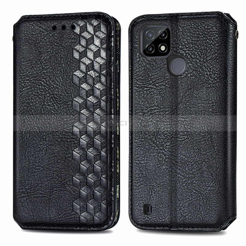 Funda de Cuero Cartera con Soporte Carcasa S01D para Realme C21