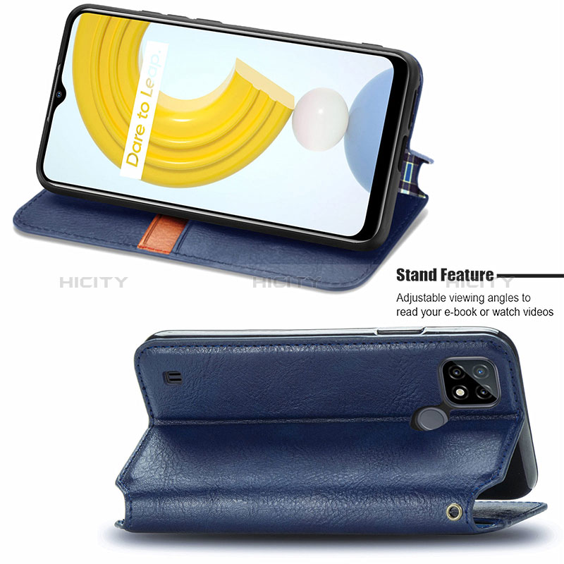 Funda de Cuero Cartera con Soporte Carcasa S01D para Realme C21Y