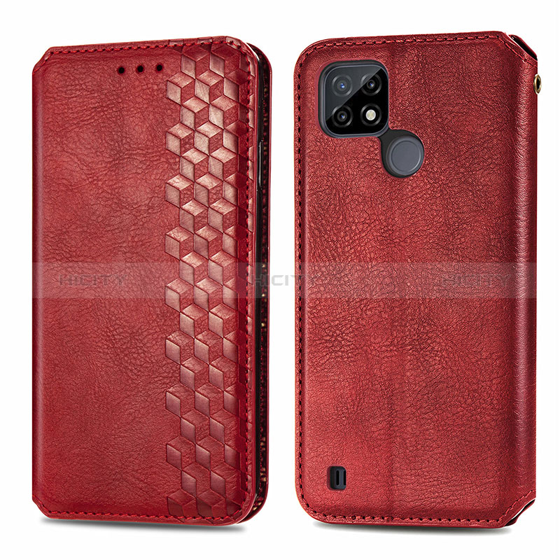 Funda de Cuero Cartera con Soporte Carcasa S01D para Realme C25Y India