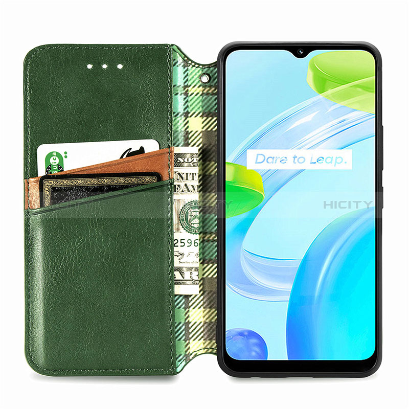 Funda de Cuero Cartera con Soporte Carcasa S01D para Realme C30