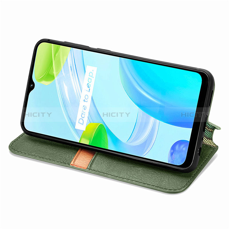 Funda de Cuero Cartera con Soporte Carcasa S01D para Realme C30