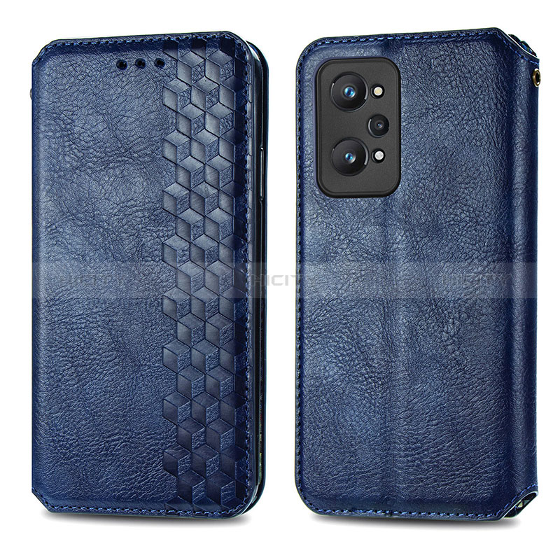 Funda de Cuero Cartera con Soporte Carcasa S01D para Realme GT Neo2 5G Azul